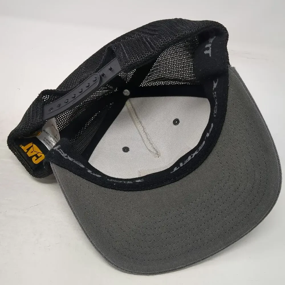 Caterpillar Trucker Hat Gray Black One Size Mesh Back Flexfit Snapback Workwear